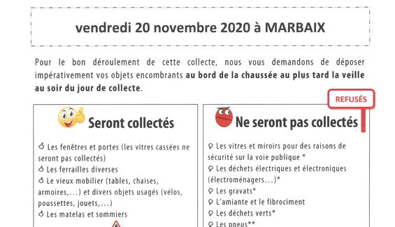 Passage des encombrants 2020