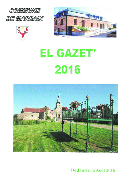 EL GAZET' 2016 - Janvier/Août